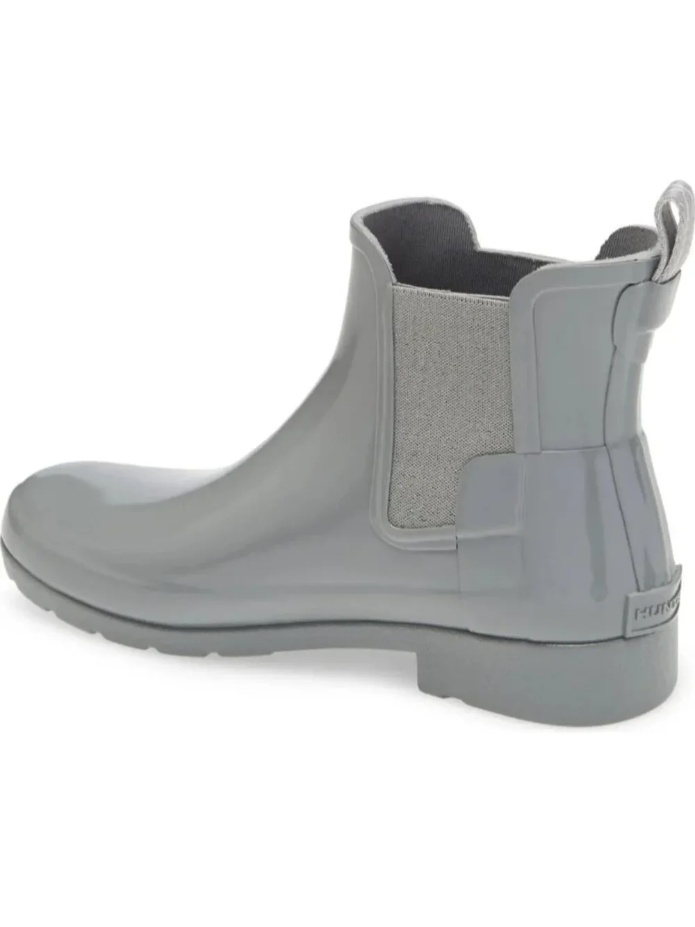 Hunter Original Refined Chelsea Gray Glossy Pull On Rain Boots Women’s US 8